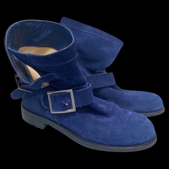 Jimmy Choo Blue Suede Leather Boots, 36.5 / 6 - Picture 2 of 4
